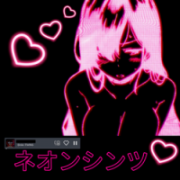 anime girl neon pink coloring